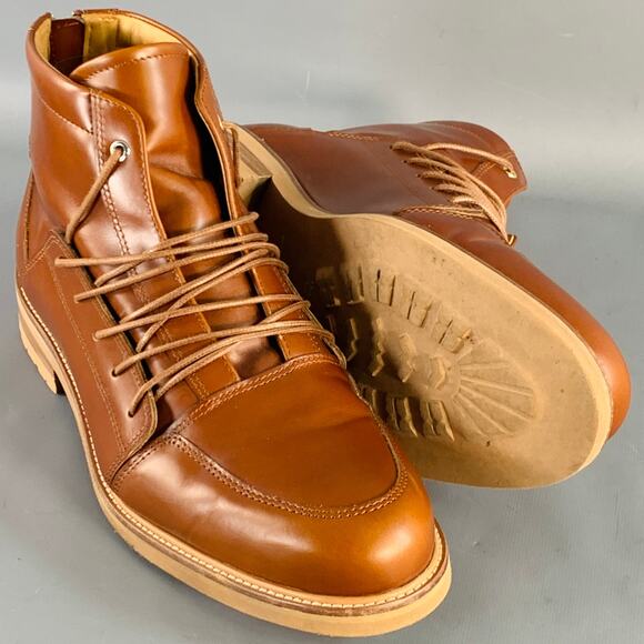 WANT LES ESSENTIELS DE LA VIE Size 11 Brown Leather Lace-Up Ankle Boots - Picture 5 of 8